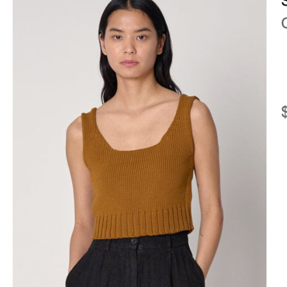 Shaina Mote Chunky Knit Bralette in Curry